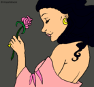 Dibujo Princesa con una rosa pintado por yuriannizi