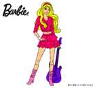 Dibujo Barbie rockera pintado por guitarrista