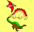 Dibujo Tres clases de dinosaurios pintado por jesusgabriel