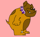 Dibujo Bulldog inglés pintado por periquito