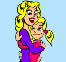 Dibujo Madre e hija abrazadas pintado por anto1018