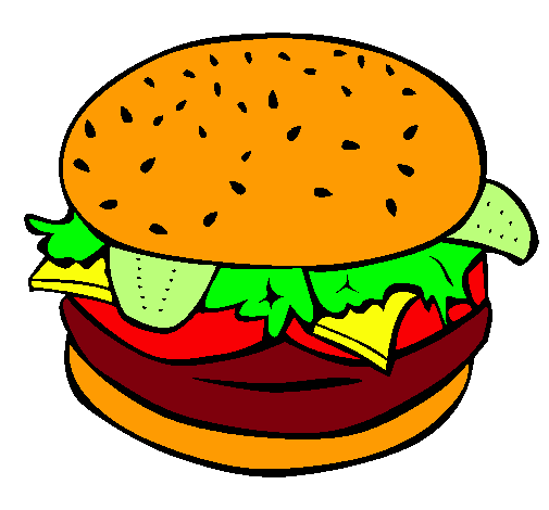 Dibujo Hamburguesa completa pintado por Rosty-Sado