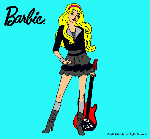 Dibujo Barbie rockera pintado por ashleyp
