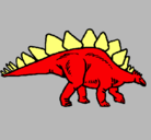 Dibujo Stegosaurus pintado por estegosaurio