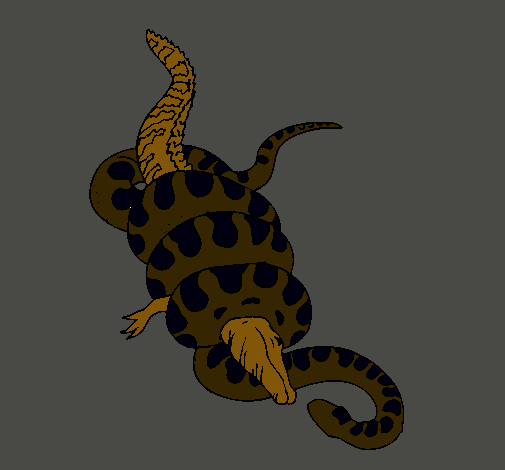 Dibujo Anaconda y caimán pintado por raruto