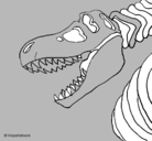 Dibujo Esqueleto tiranosaurio rex pintado por Enri