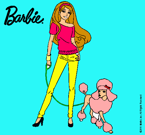 Dibujo Barbie con look moderno pintado por reina134