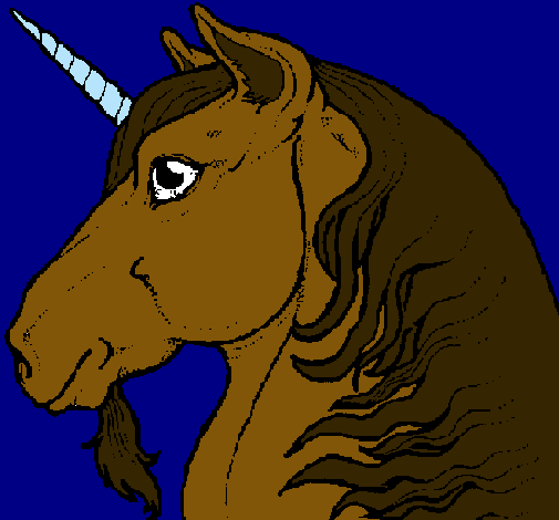 Dibujo Cabeza de unicornio pintado por pekita