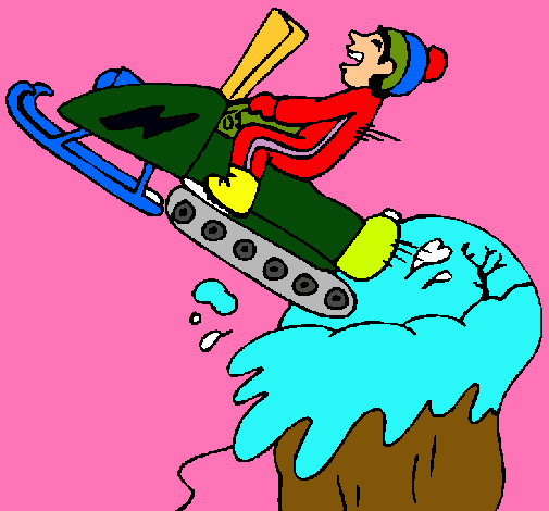 Dibujo Salto con moto de nieve pintado por joaqui
