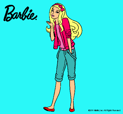Dibujo Barbie con look casual pintado por caterin5678