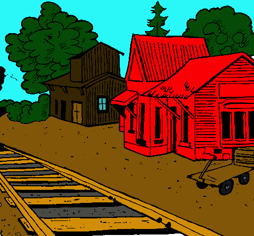 Dibujo Estación de tren pintado por ElGabo