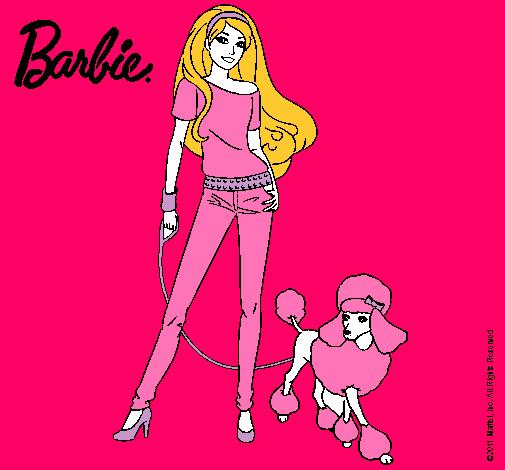 Dibujo Barbie con look moderno pintado por matzil