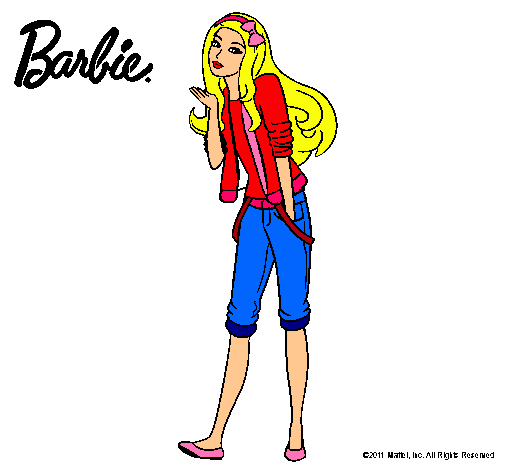 Dibujo Barbie con look casual pintado por ashleyp