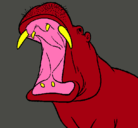 Dibujo Hipopótamo con la boca abierta pintado por raruto