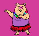 Dibujo Cerdo hawaiano pintado por cerda