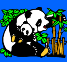 Dibujo Mama panda pintado por paolasil