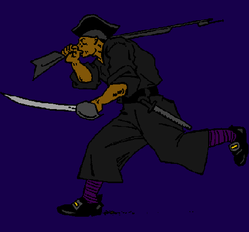 Dibujo Pirata con espadas pintado por LadronaRk