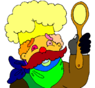 Dibujo Chef con bigote pintado por cociinero