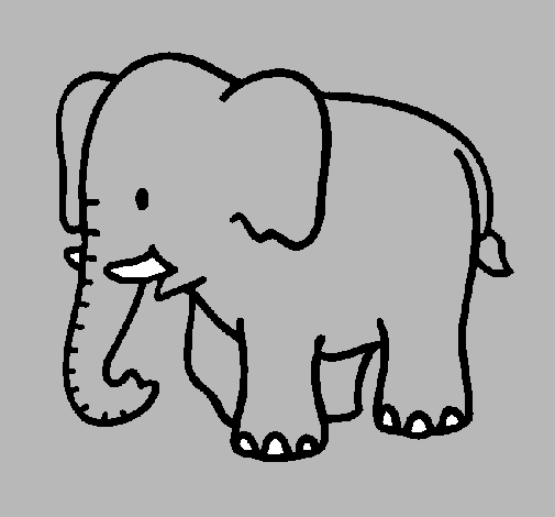 Dibujo Elefante bebe pintado por jotavece