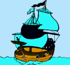 Dibujo Barco pintado por piratas