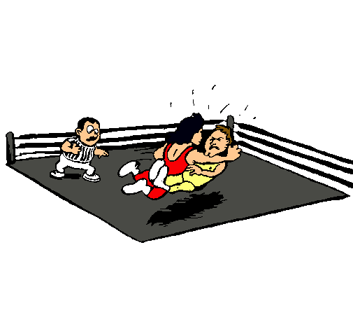 Dibujo Lucha en el ring pintado por MauricioMM