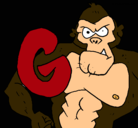 Dibujo Gorila pintado por Gito