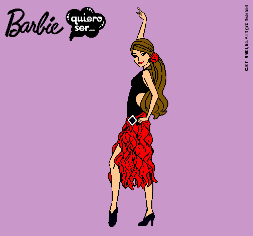 Dibujo Barbie flamenca pintado por Cacahuete