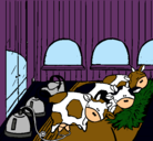Dibujo Vacas en el establo pintado por Narela