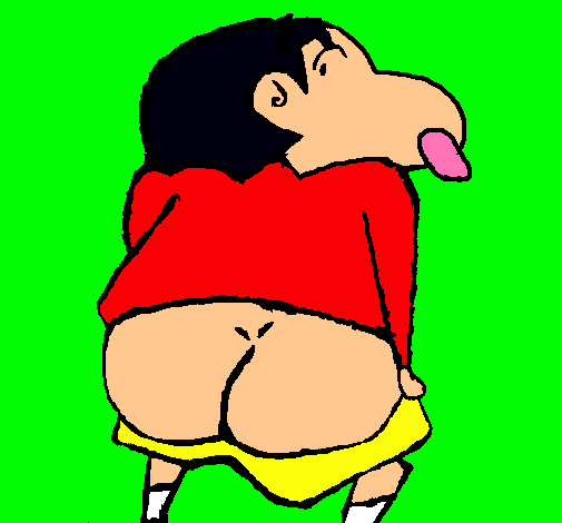 Dibujo Shin Chan pintado por saltinbanki