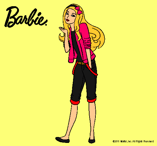 Dibujo Barbie con look casual pintado por payolin00