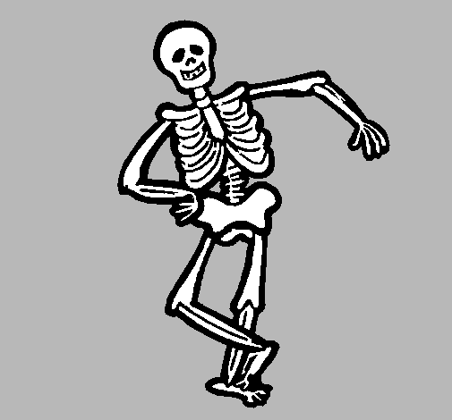 Dibujo Esqueleto contento pintado por payolin00
