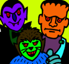 Dibujo Personajes Halloween pintado por booo 