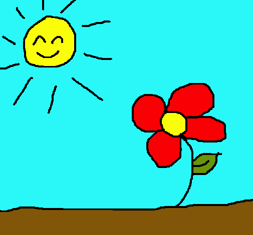 Dibujo Sol y flor 2 pintado por wippo