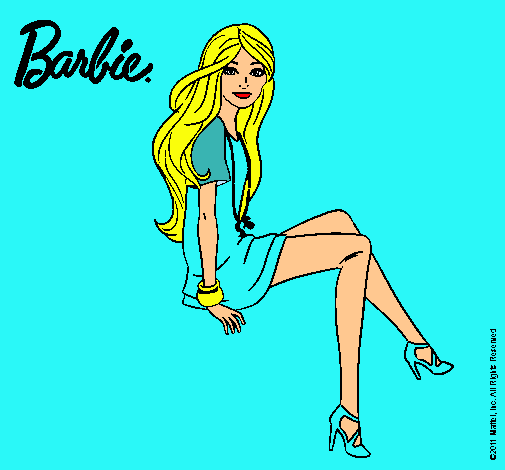 Dibujo Barbie sentada pintado por ashleyp