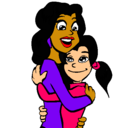 Dibujo Madre e hija abrazadas pintado por anto1018