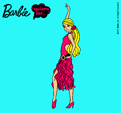 Dibujo Barbie flamenca pintado por Natiguapa