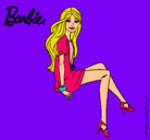 Dibujo Barbie sentada pintado por caamu8