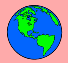 Dibujo Planeta Tierra pintado por tirra