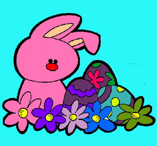 Dibujo Conejito de pascua pintado por amalia