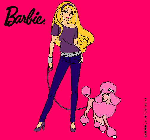 Dibujo Barbie con look moderno pintado por gordita14