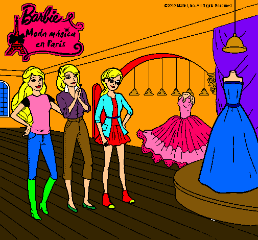 Dibujo Barbie mirando vestidos pintado por melisa7905