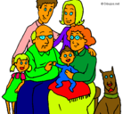 Dibujo Familia pintado por sierra param