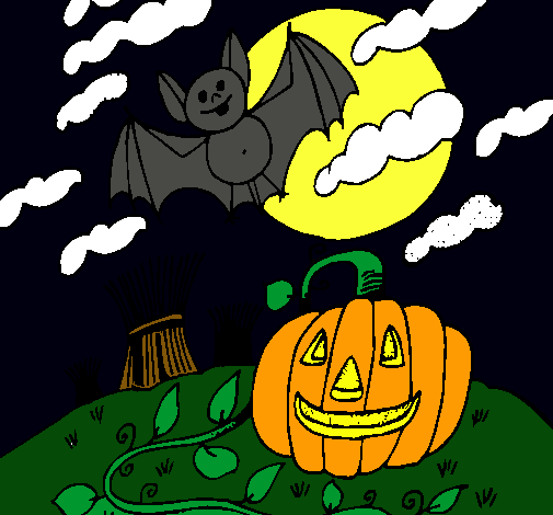 Dibujo Paisaje de Halloween pintado por sebhitta