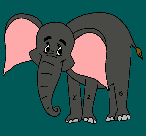 Dibujo Elefante feliz pintado por Nayla