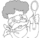 Dibujo Chef con bigote pintado por swfy698iu6yy