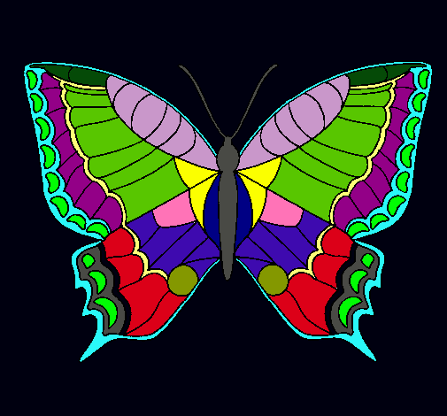 Dibujo Mariposa pintado por tizha