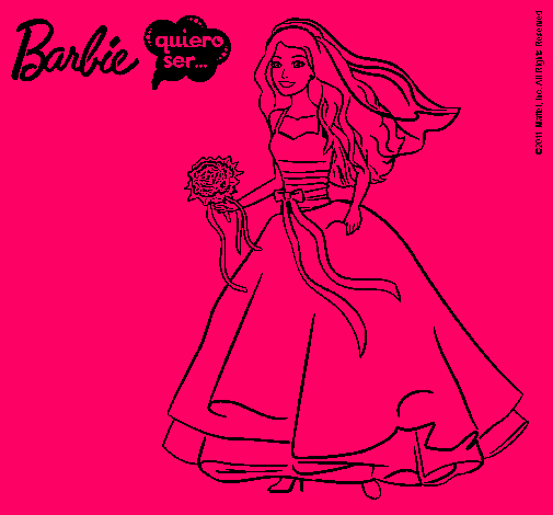 Dibujo Barbie vestida de novia pintado por Lasmitica