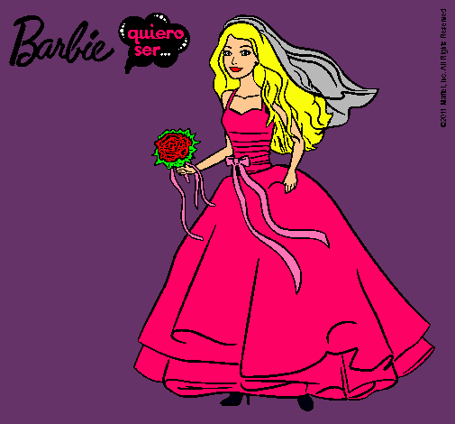 Dibujo Barbie vestida de novia pintado por eilynsita1