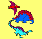 Dibujo Tres clases de dinosaurios pintado por zq3q3q242425