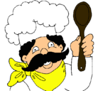Dibujo Chef con bigote pintado por roke